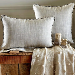 Jutish Grey - Grey Jute Throw Pillow Cover