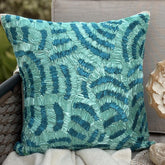 Aqua Ripples Blue Silk Throw Pillow Cover