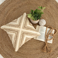 Jutee Love - Beige Linen Throw Pillow Cover