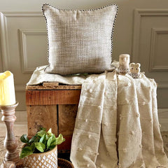 Jute Ready - Beige Jute Throw Pillow Cover