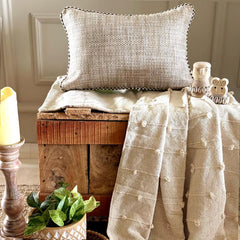 Jute Ready - Beige Jute Throw Pillow Cover