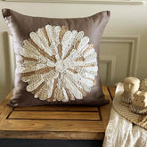 Mother Nature - Brown Cotton Linen Decorative Euro Sham