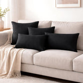 Black Linen Throw Pillow Cover