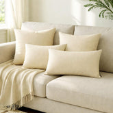 Cream Linen Throw Pillow Cover