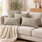 Fawn Gray Linen Throw Pillow Cover