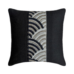 Black Linen Throw Pillow Cover - Black Reverie