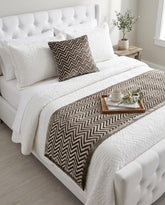 Grey Crystal Chevy Decorative Bed Runner and Pillow Cover