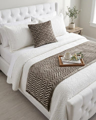 Grey Crystal Chevy Decorative Bed Runner and Pillow Cover