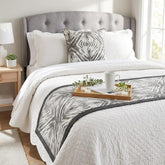 Grey Semblance Decorative Bed Runner and Pillow Cover
