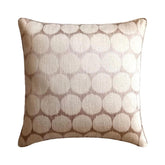 Running In Circles - Beige Jacquard Silk Throw Pillow Cover