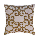 Gold Encrusted - Gold Cotton Linen Throw Pillow Cover
