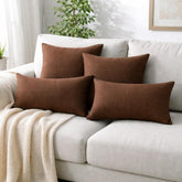 Brown Linen Throw Pillow Cover