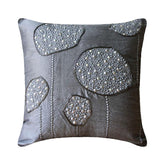 Silver Ball Bearings - Gray Art Silk Throw Pillow Cover