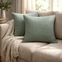 Set of 2 Sea Salt Linen Throw / Lumbar Pillow Cover - Sea Salt Linen
