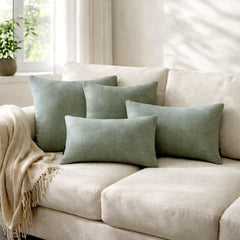Set of 2 Sea Salt Linen Throw / Lumbar Pillow Cover - Sea Salt Linen