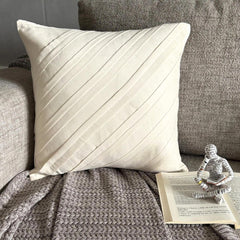 Contemporary Light Cream - Cream Faux Suede Throw Pillow Cover