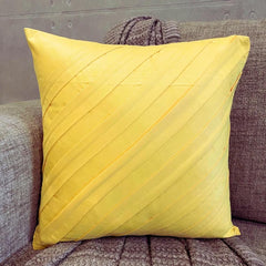 Contemporary Yellow - Yellow Faux Suede Throw Pillow Cover