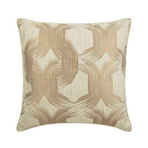 Pearl Beige Mystery - Beige Jacquard Silk Throw Pillow Cover