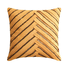 Beige Crystalline - Beige Faux Suede Decorative Euro Sham