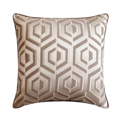 Future Trellis - Gray Jacquard Art Silk Throw Pillow Cover