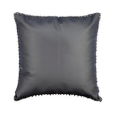 Silent Night - Gray Faux Leather Throw Pillow Cover