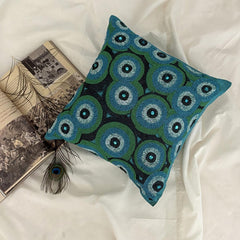 Sea Tornado - Blue Art Silk Decorative Euro Sham