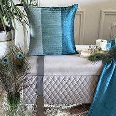 Shades Of Teal - Teal Blue Art Silk Throw Pillow Cover