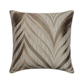 Chevron Folds - Beige Silk Throw Pillow Cover