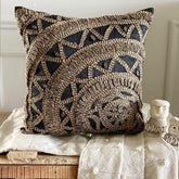 Jute Rebel - Black Art Silk Throw Pillow Cover