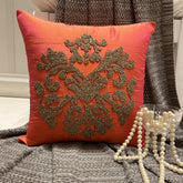 Damask Silk Pink Throw Pillow Cover