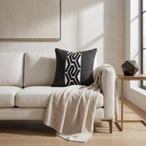 Black Labyrinth Throw Pillow Cover