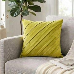 Contemporary Maple Butter - Butter Yellow Faux Suede Throw Pillow Cover