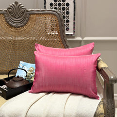 Fuchsia Pink Luxury - Fuchsia Art Silk Throw Pillow Cover Pack of 2