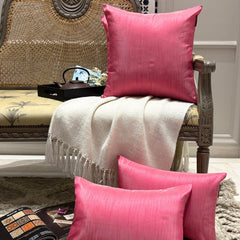 Fuchsia Pink Luxury - Fuchsia Art Silk Throw Pillow Cover Pack of 2