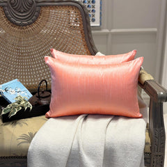 Peach Coral Luxury - Peach & Coral Art Silk Throw Pillow Cover Pack of 2