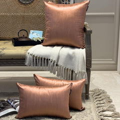 Copper Luxury Pack of 2 - Copper Art Silk Throw Pillow Cover