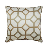 Deco Trellis - Beige Silk Throw Pillow Cover