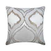 Frost Damask - Beige Jacquard Silk Throw Pillow Cover
