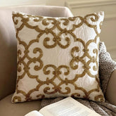 Gold Encrusted - Gold Cotton Linen Throw Pillow Cover