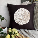 Vintage Blossoms - Brown Suede Decorative Euro Sham