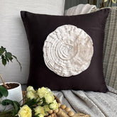 Brown Suede Throw Pillow Cover Vintage Blossoms