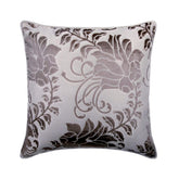 Grey Floral Beauty - Grey Burnout Velvet Decorative Euro Sham