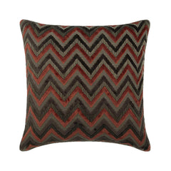 Dress Chevron - Grey Velvet Throw Pillow Cover