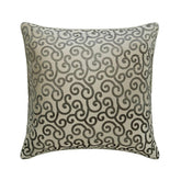 Paloma Gray Scrolls - Gray Burnout Velvet Throw Pillow Cover
