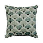 Flourish - Blue Cotton Throw Pillow Cover