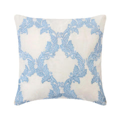 French Riviera - Blue Art Silk Throw Pillow Cover
