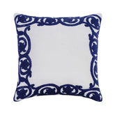 Turkish Border - White Art Silk Throw Pillow Cover