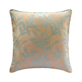Leafy Heaven - Blue Jacquard Weave Throw Pillow Cover