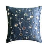 Dew Drop Diamond Beaded Throw Pillow Cover