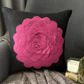 Hot Pink Rose Pillow Cover